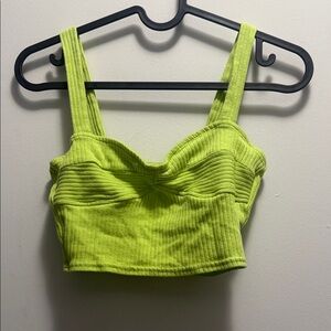 PacSun Neon Green Ribbed Crop Top